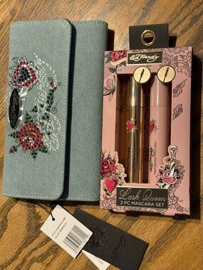 Ed Hardy Denim Wallet with Lash Queen 2-Piece Mascara Set
